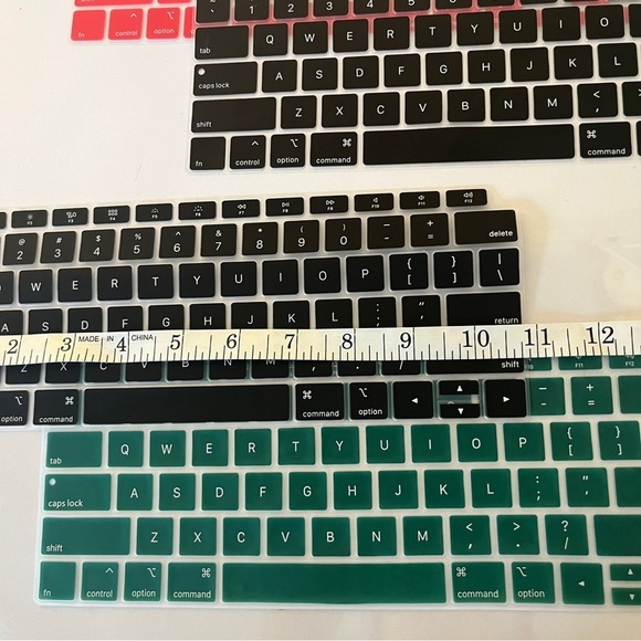Apple MacBook Silicone Keyboard Covers Black Red Green. Includes 4 - Picture 4 of 5